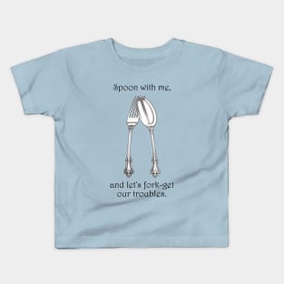 Utensil Amour: Victorian Cutlery Wordplay Kids T-Shirt